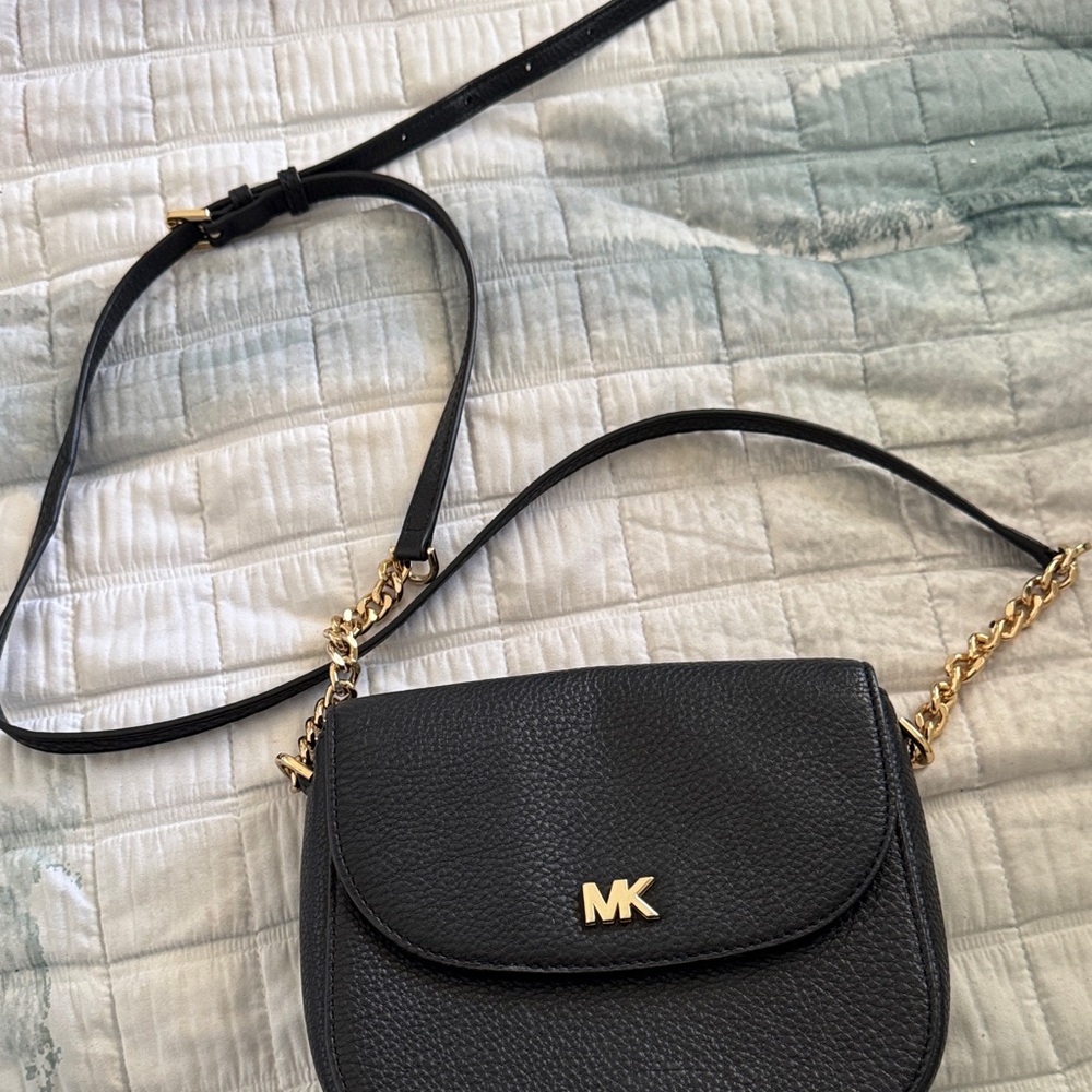 Michael Kors Black Crossbody Bag with Gold Chain